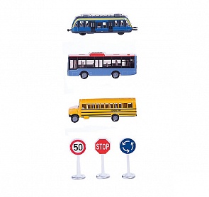 Игровой набор детский - Транспорт и дорожные знаки (Siku, 6303)